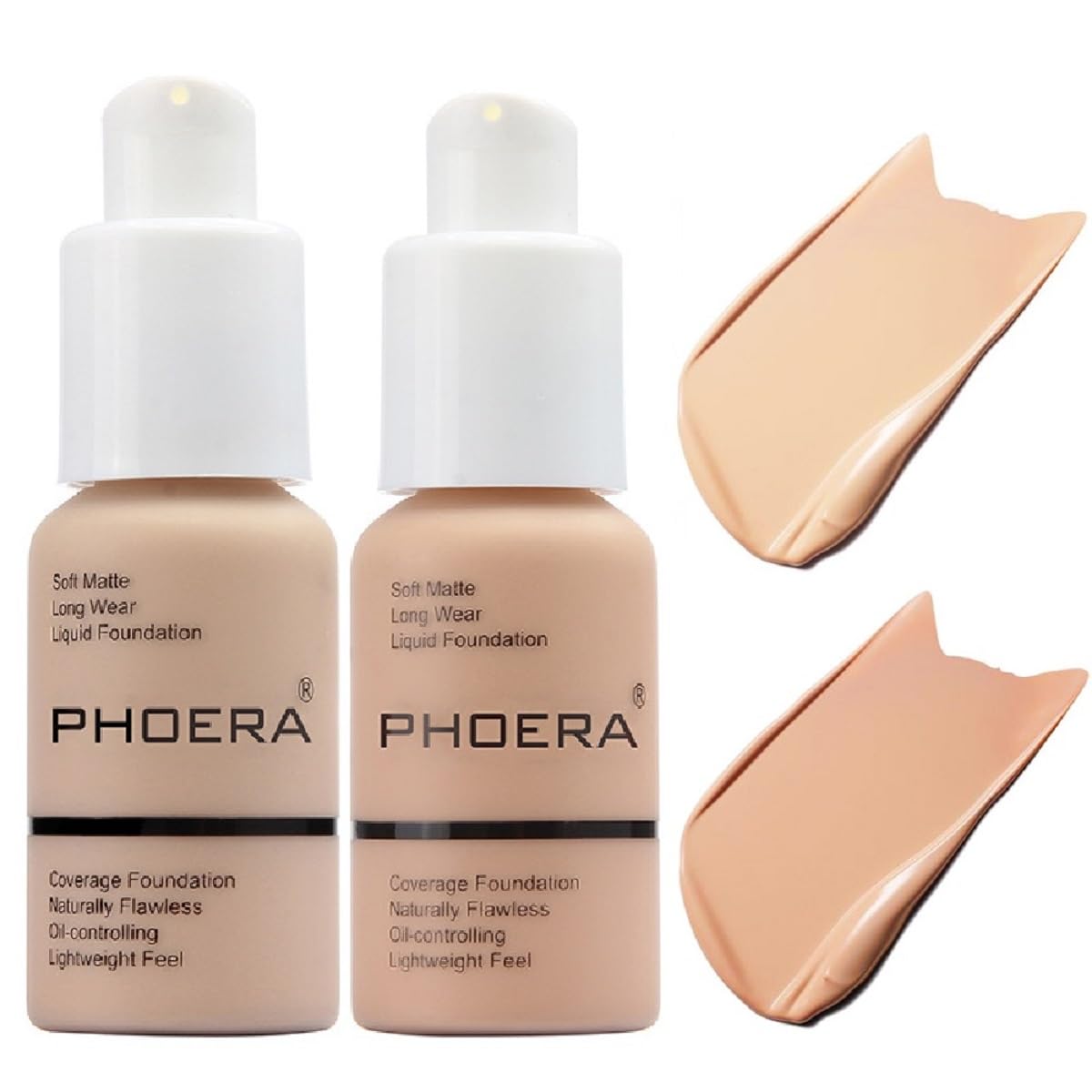 Meifen PHOERA Foundation 102 Nude bottle shows soft matte finish for day-to-night wear.