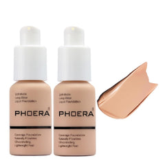 Meifen PHOERA foundation 2-pack packshot shows full-coverage bottles