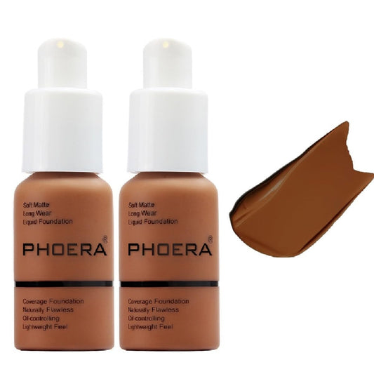 Meifen PHOERA Foundation bottle closeup showing full coverage finish