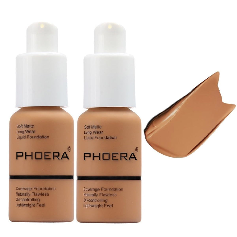 Meifen PHOERA foundation bottle closeup showing smooth, long-lasting coverage.