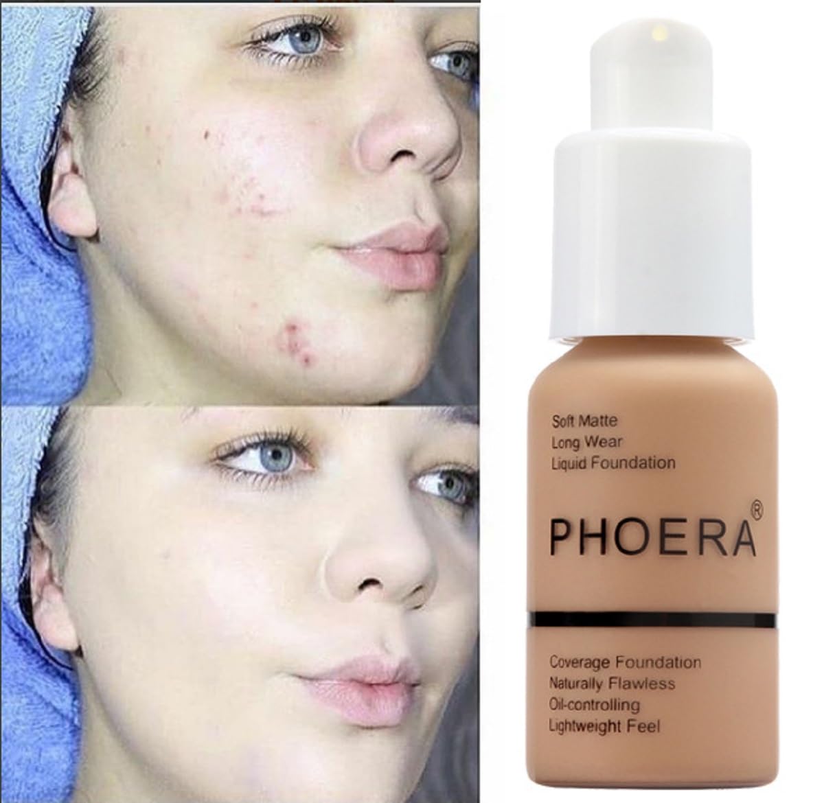 Meifen PHOERA foundation water-resistant swatch suggests long wear throughout the day