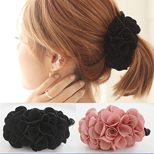 Meilliwish Pink hair clip worn to enhance party outfits