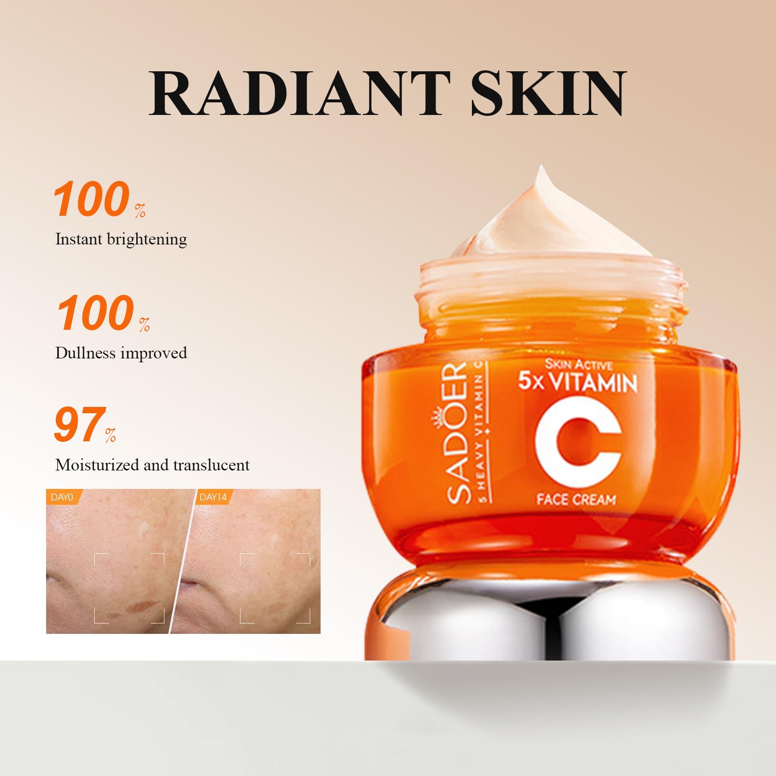 MEIYUANNAISI Vitamin C face cream jar nourishes and seals moisture.