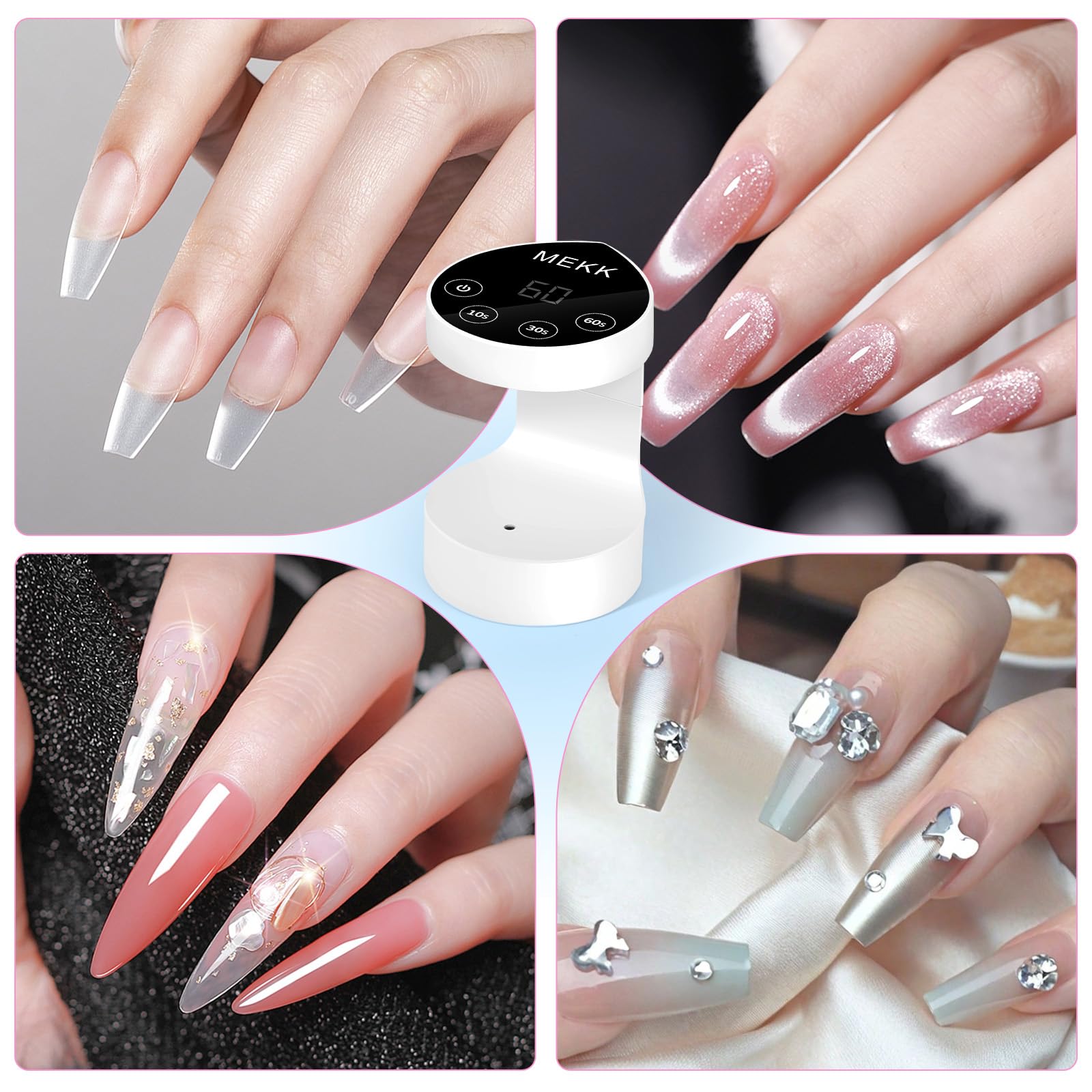 MEKK beginner-friendly nail lamp with simple plug-in operation for professionals