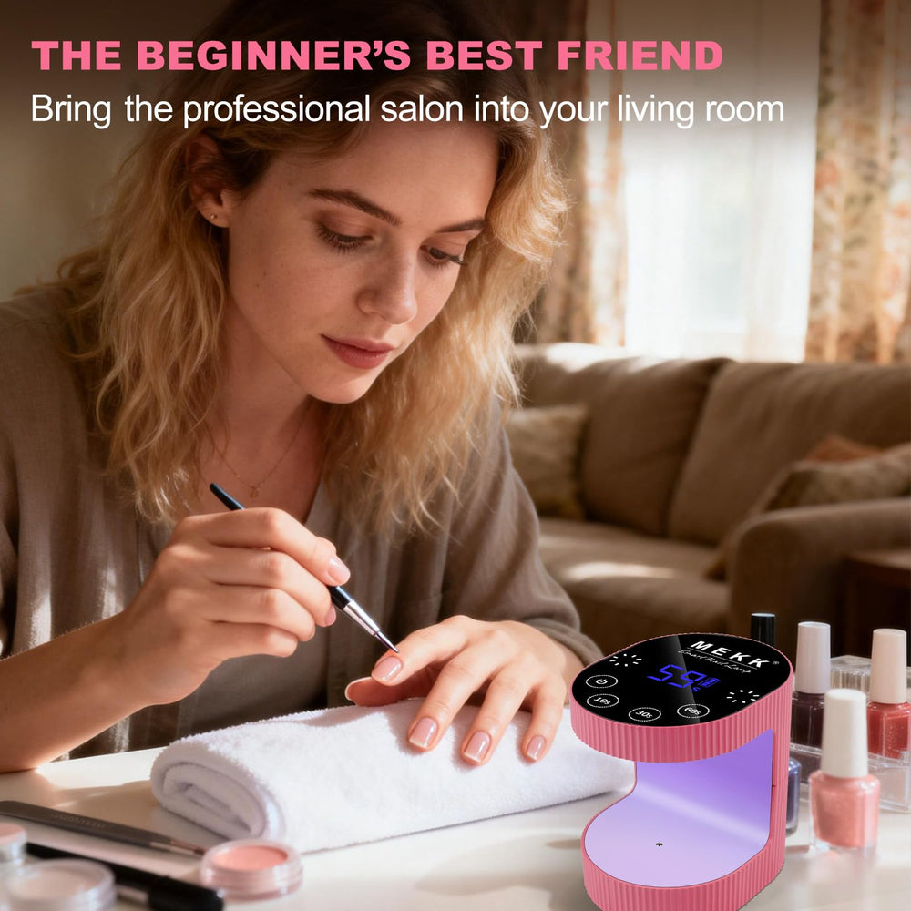 MEKK cordless mini UV light auto-sensor in action