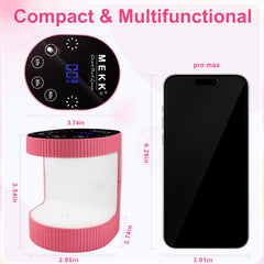 MEKK cordless mini UV light timer modes on LCD display