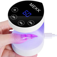MEKK mini UV light peach shape front view for quick gel curing at home