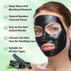 Mekuel Bamboo Charcoal pulls dirt from pores for clearer, brighter skin.