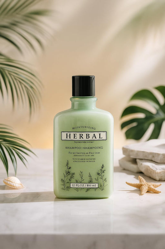 Melaleuca Herbal Shampoo bottle with botanical formula for fresh hair