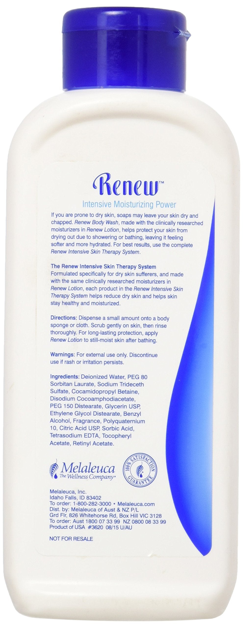 Melaleuca Renew Intensive Skin Therapy Body Wash lather shows rich foam ideal for refreshing cleanse.
