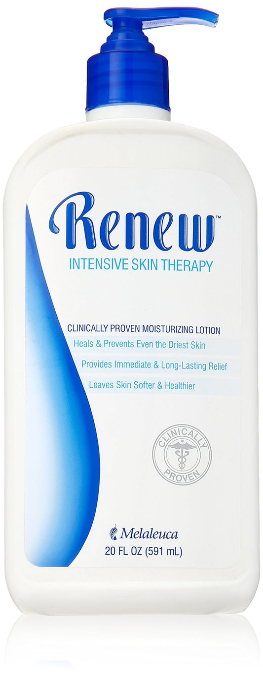 Melaleuca Renew lotion bottle offering daily hydration for dry skin