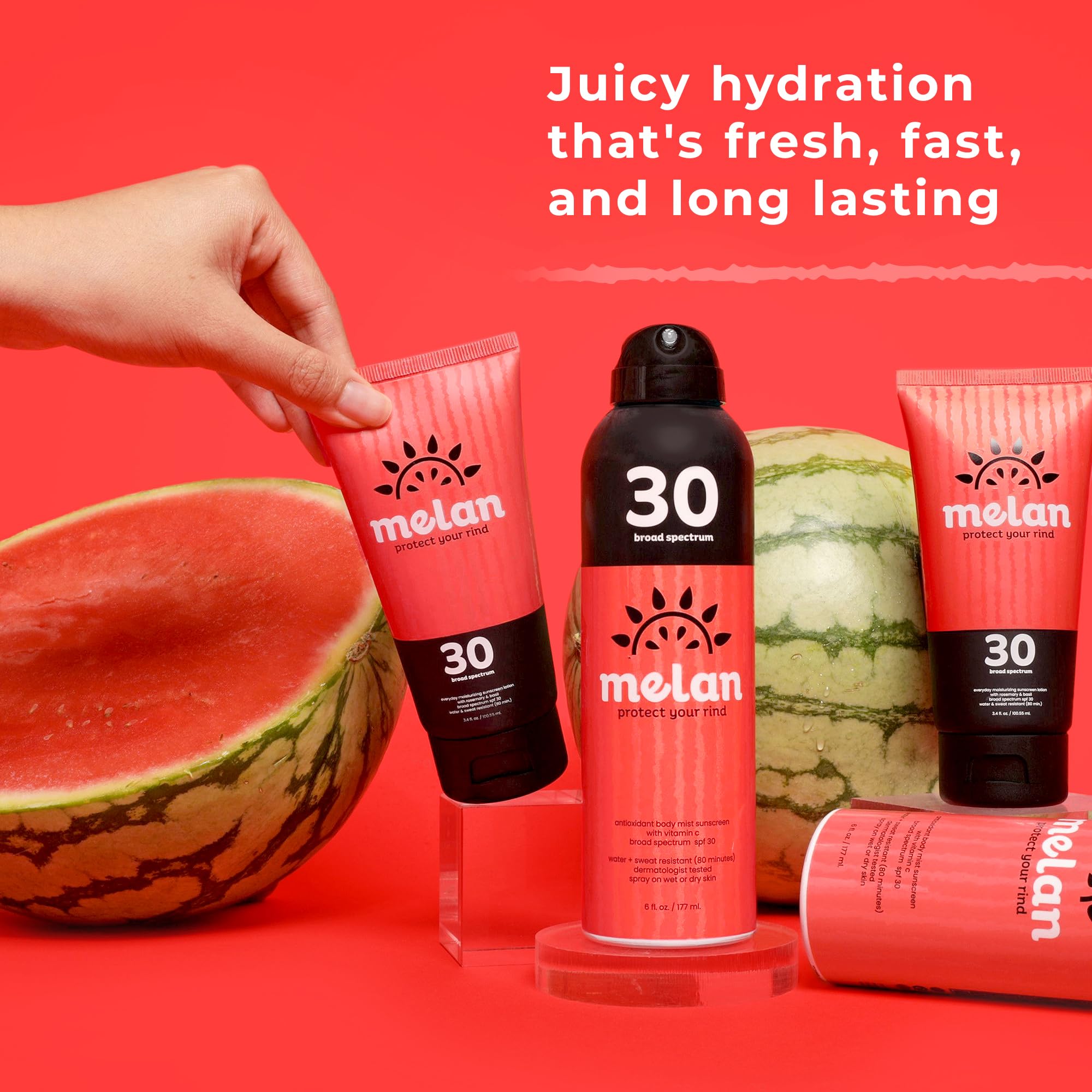 Melan Everyday SPF 30 application swatch demonstrates non-greasy hydration
