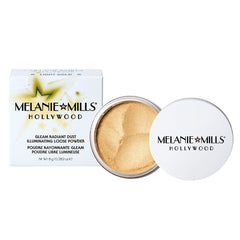 Melanie Mills Hollywood Gleam Radiant Dust on the face for a subtle luminous glow.