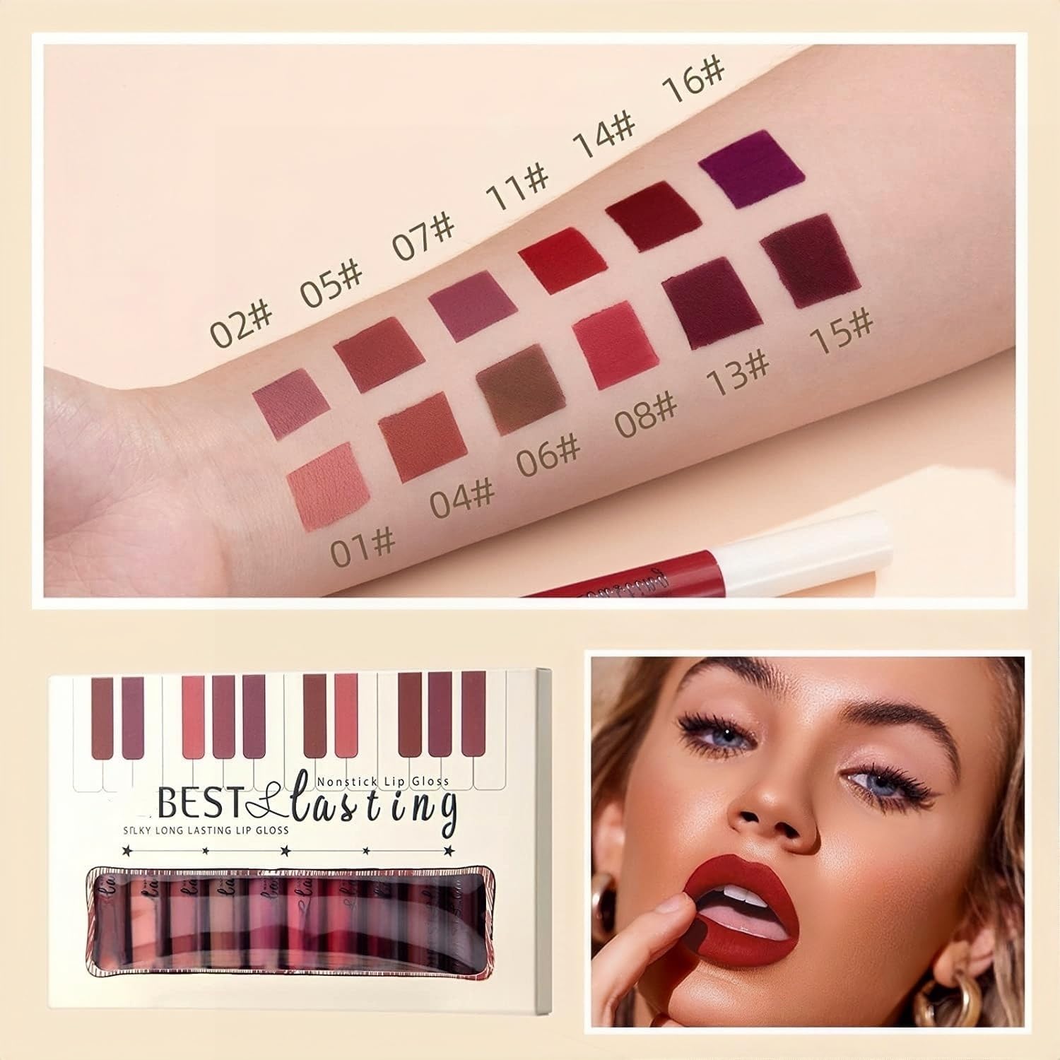 Melemando packaging presents a gift-ready, premium lipstick set.