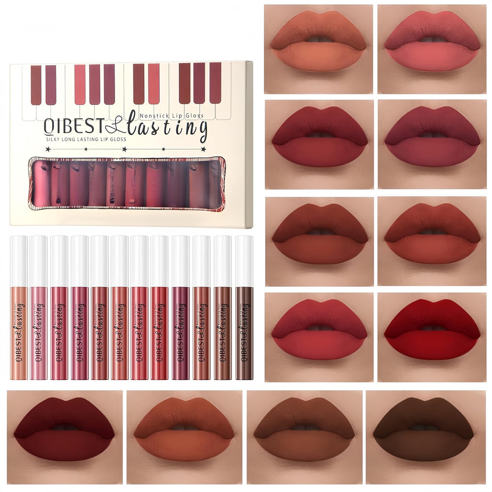 Melemando 12-piece matte lipstick set packaging, ideal gift and display.