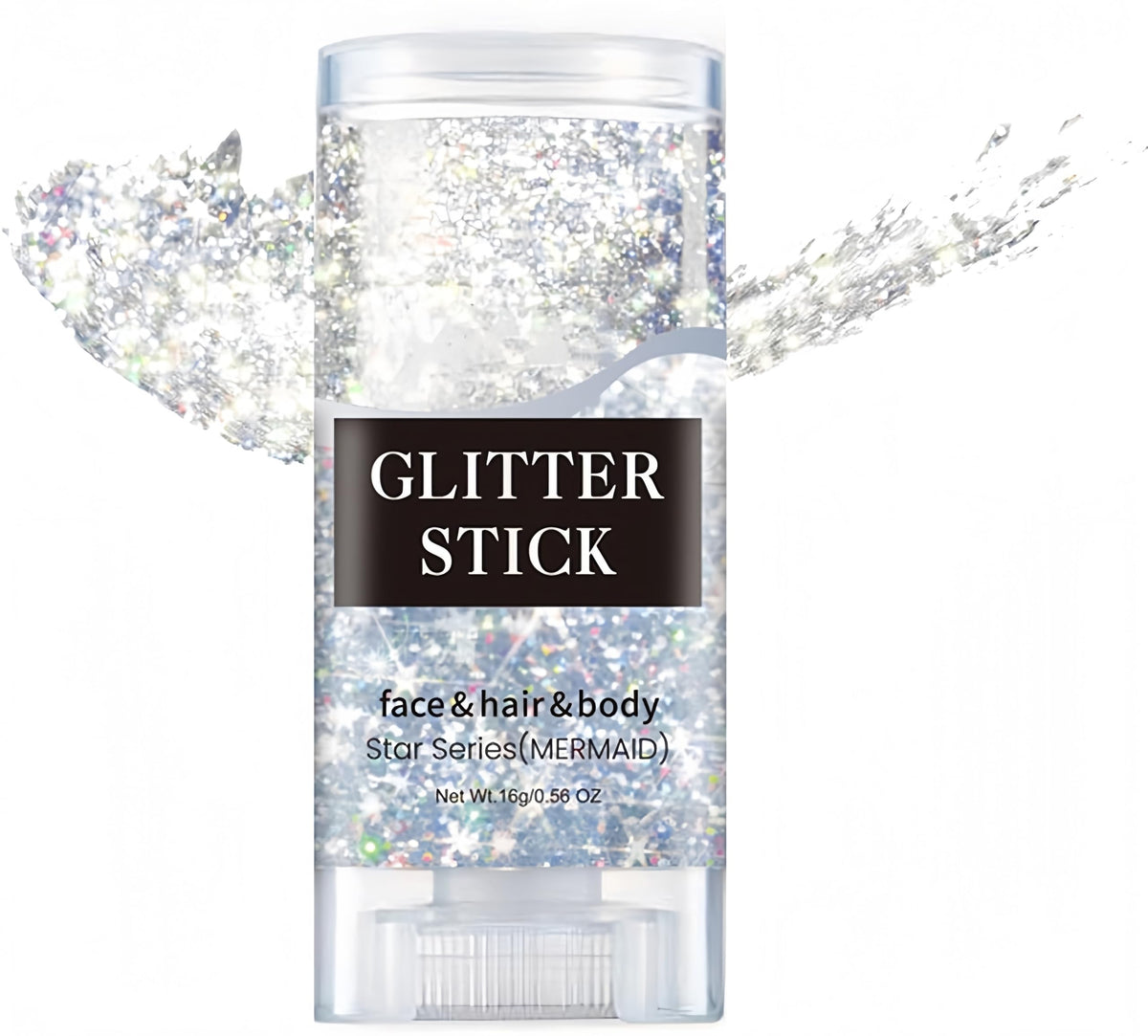 Melemando body glitter stick with mermaid sequins for standout body shimmer.