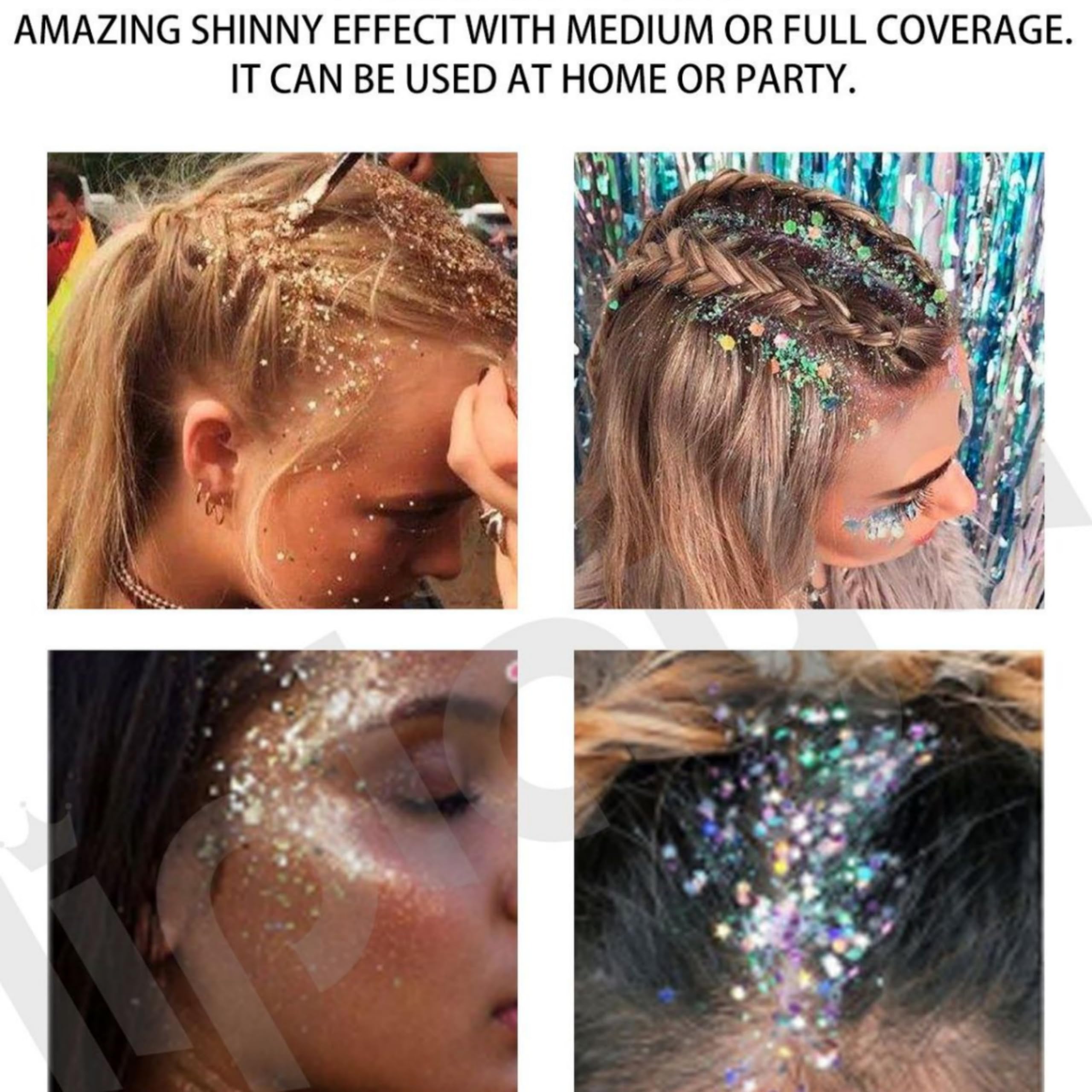 Melemando glitter stick purple rave shimmer brightens cheekbones