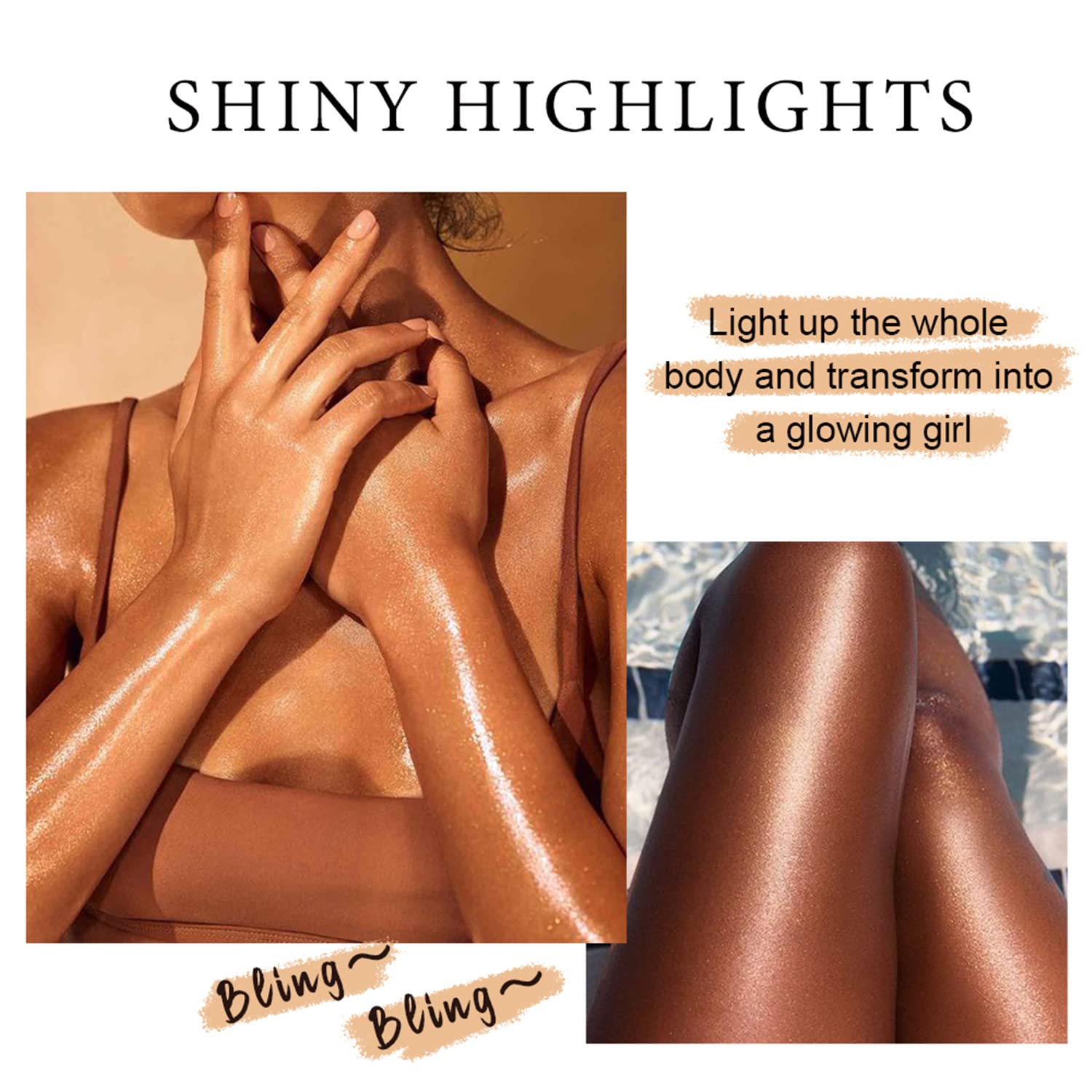 Melemando Luminizer highlights the décolleté with soft shimmer