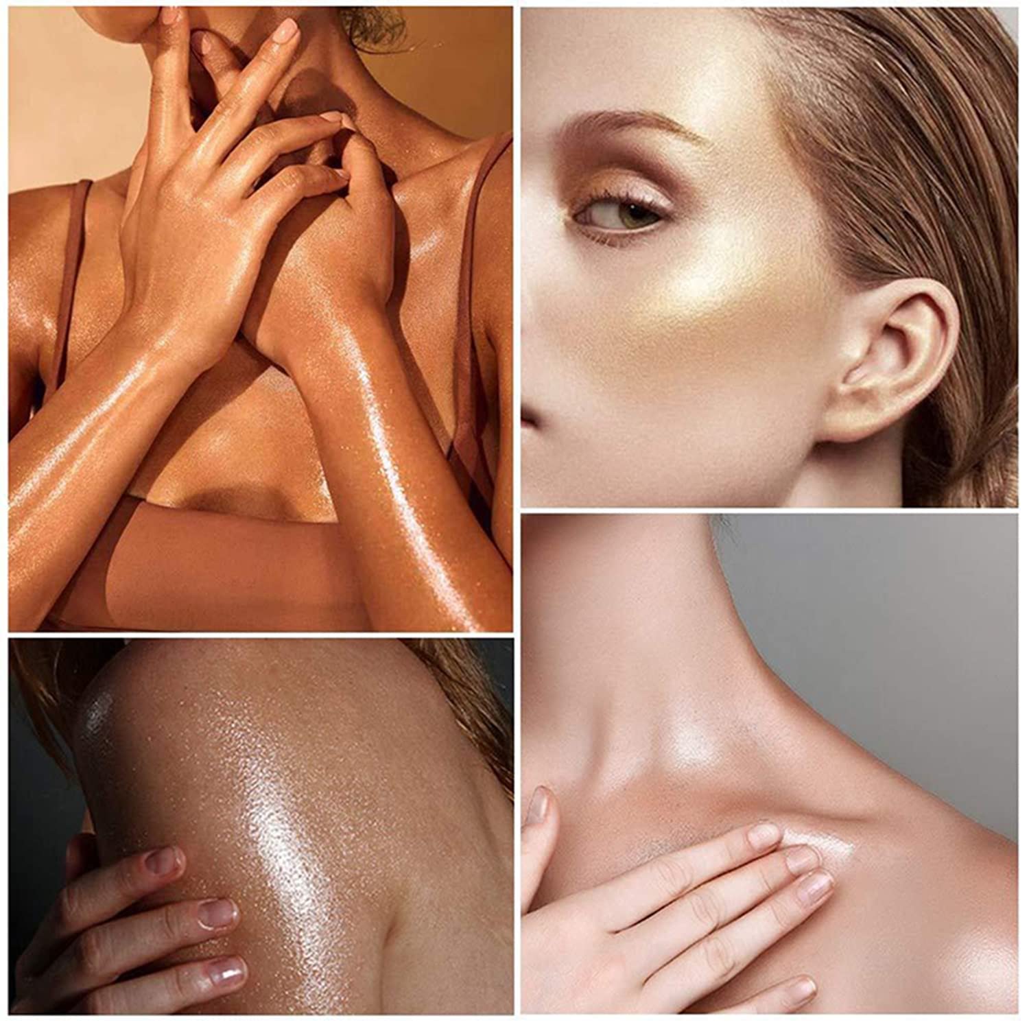 Melemando Shimmer on shoulders for a lifted glow