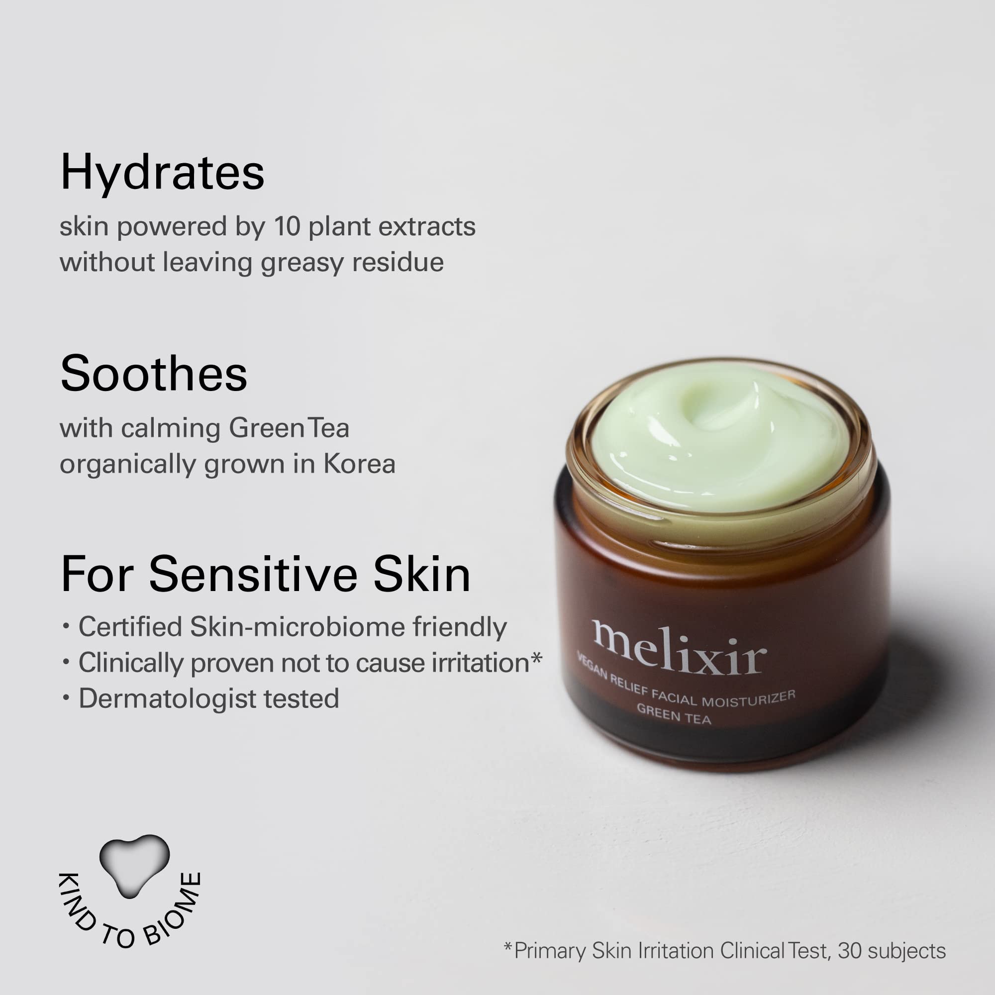 Melixir serum swirls on skin, showing easy spread and quick absorption