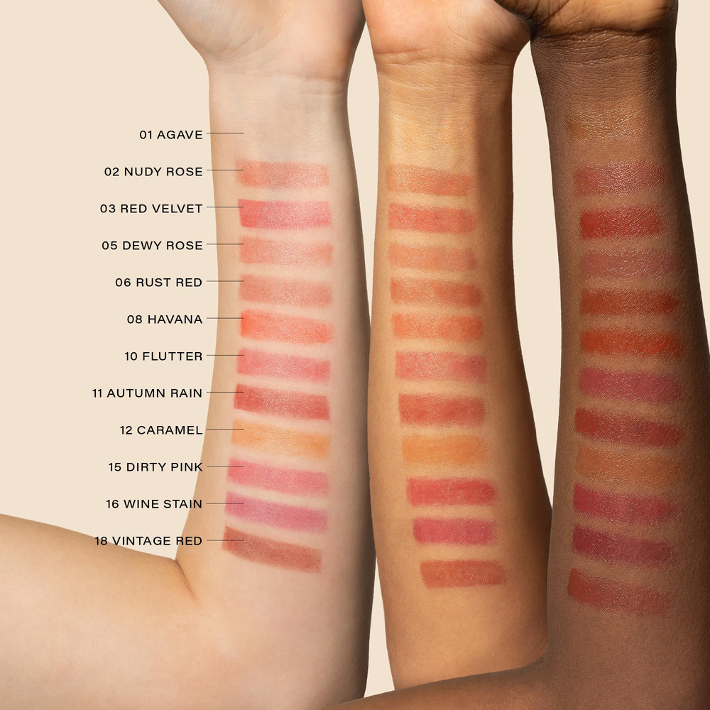 Melixir Lip Butter 12-color collection supports versatile daily lip care.
