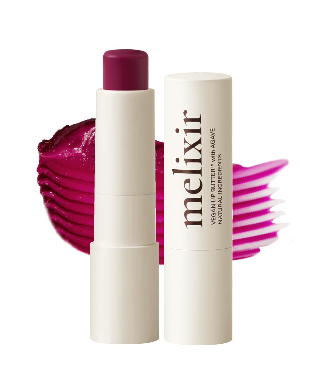 Melixir vegan lip butter Wine Stain shade for daily hydration and a natural sheer tint.