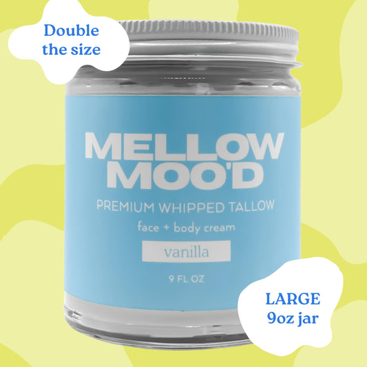 Mellow Moo'd whipped beef tallow body-lotion spreading smoothly on skin for daily moisture