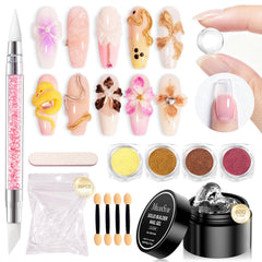 MelodySusie solid builder gel kit 60g with forms for durable 3D nail art