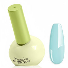 MelodySusie blue gel polish with tilt-and-stand bottle for easy access and precise application.