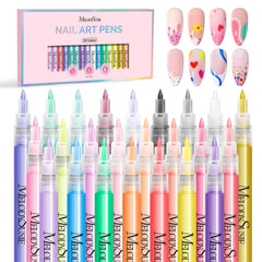 MelodySusie 24-color nail art pens for vibrant detail and long-lasting color.