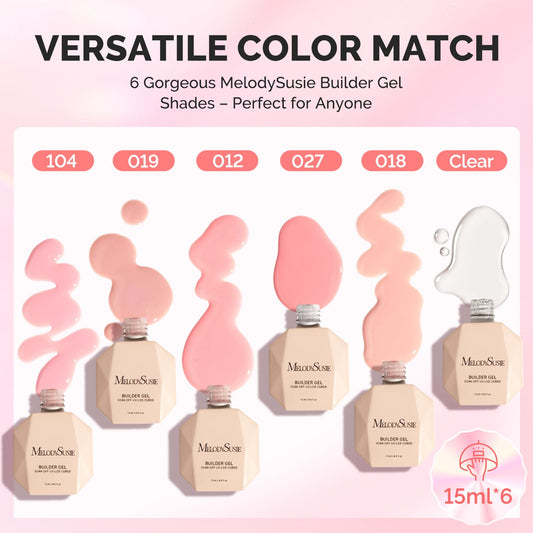 MelodySusie builder gel base colors nude pink display natural-looking enhancements