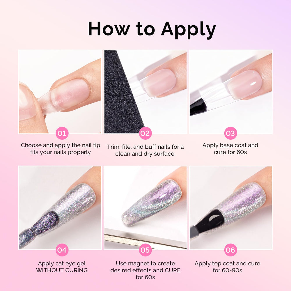 MelodySusie glossy cat eye nails with high-shine finish after cure.