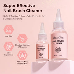 MelodySusie cleaning brush bristles after gel polish to prevent fraying and extend life.
