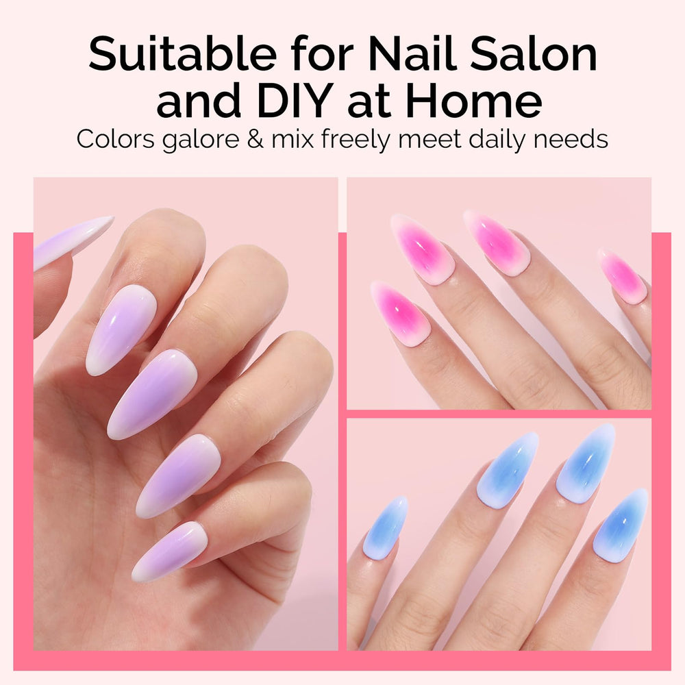 MelodySusie professional-grade kit for Aura Nails styles, including French manicure and chrome effects.