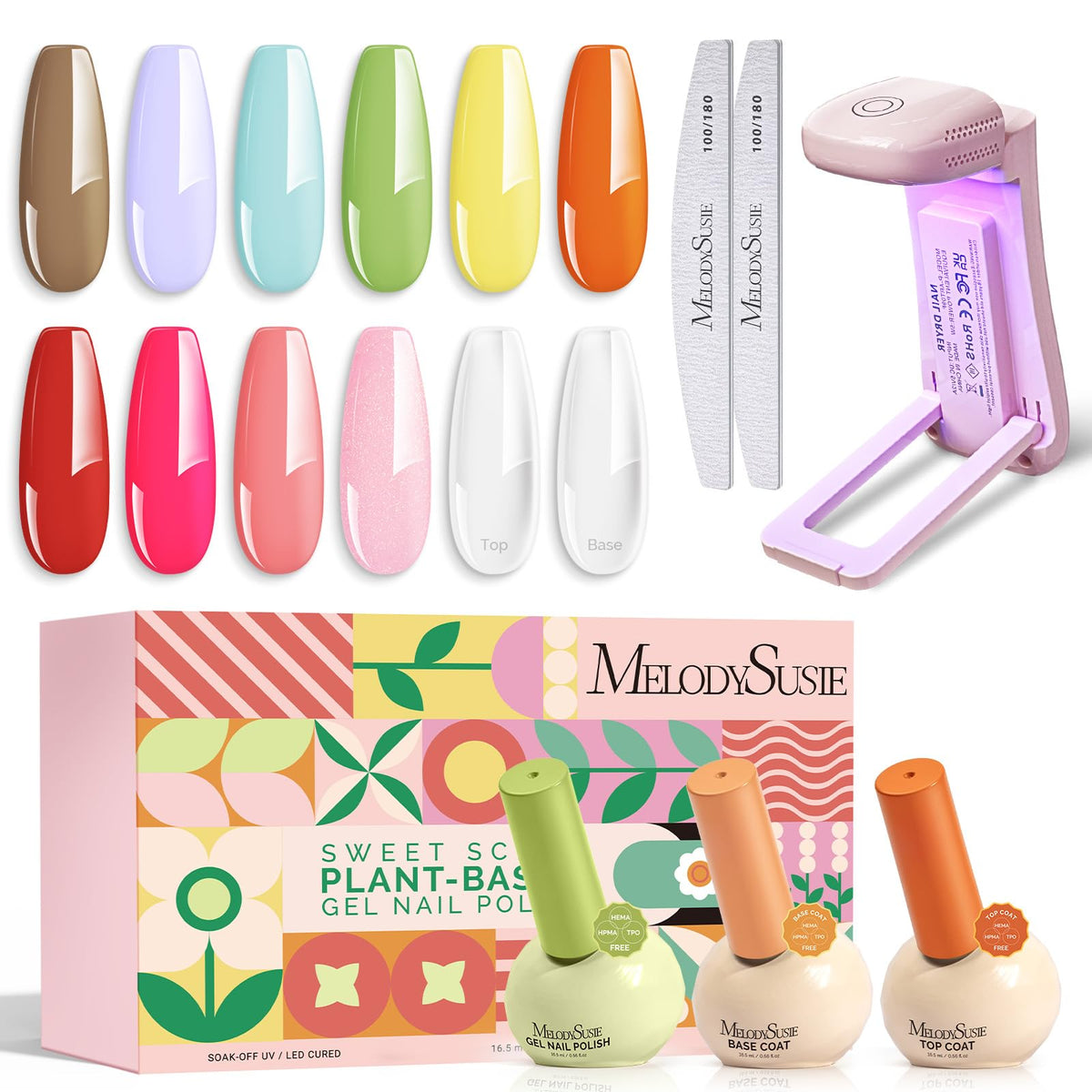 MelodySusie dopamine colors kit bottle shows vibrant pigments for bold, opaque nail color.