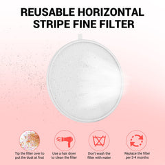 MelodySusie filter cleaning with hairdryer or brush keeps suction ready.