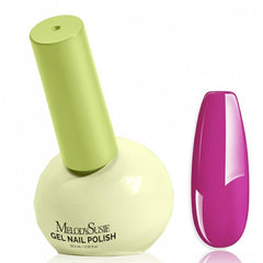 MelodySusie red gel polish on nails for bold color and high gloss.
