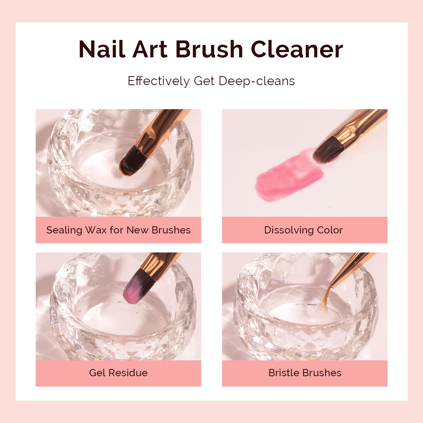 MelodySusie gel-residue removal on UV gel brushes for quick professional-grade cleaning.