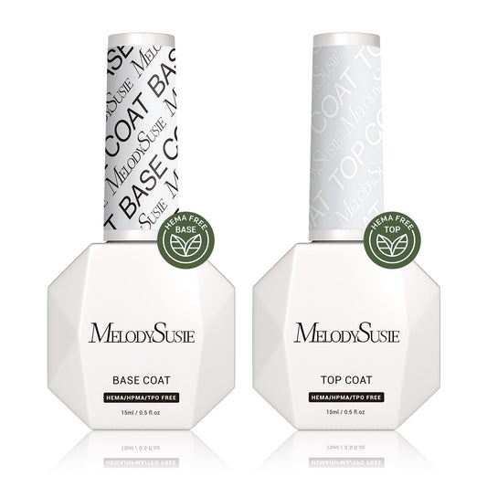 MelodySusie Hema-free base coat bottle improves adhesion for long-lasting manicure.