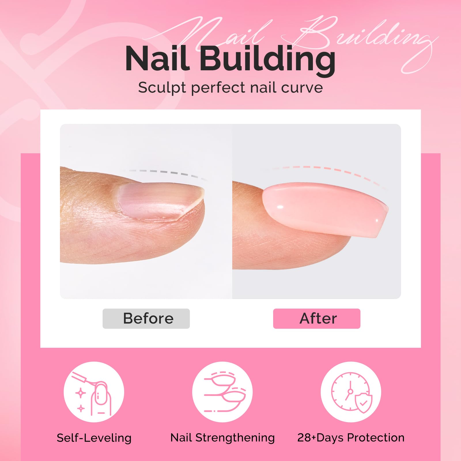 MelodySusie Hema Free Builder Gel Set application brush demonstrates easy three-step process