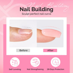 MelodySusie Hema Free Builder Gel Set application brush demonstrates easy three-step process