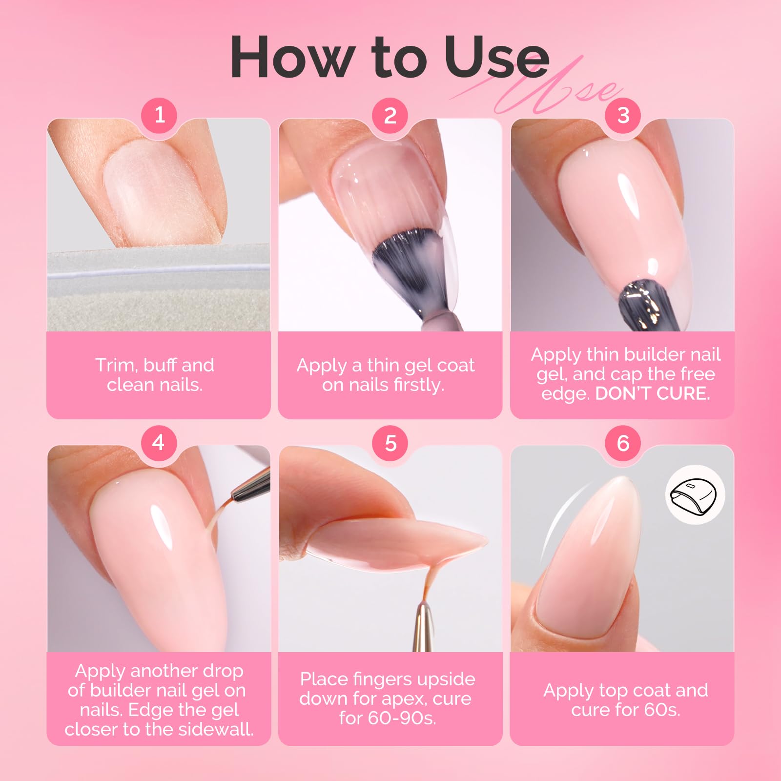 MelodySusie Hema Free Builder Gel top coat ready for final finish