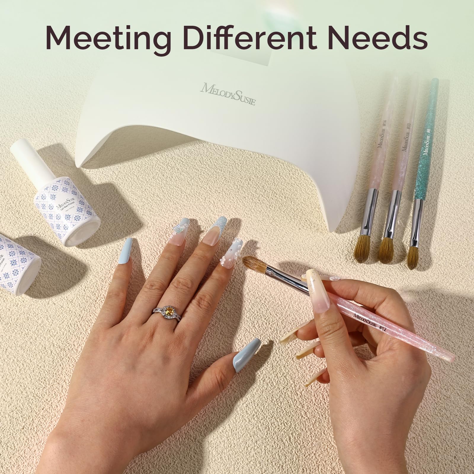 MelodySusie Kolinsky brush packaging from Aurora collection highlights brand styling