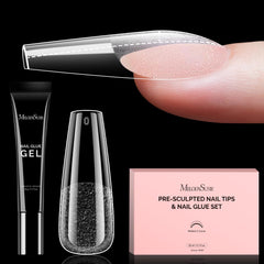 MelodySusie long coffin nail tips kit for precise nail shape customization