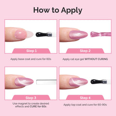 Nails with MelodySusie cat eye gel polish showing long-lasting shine.