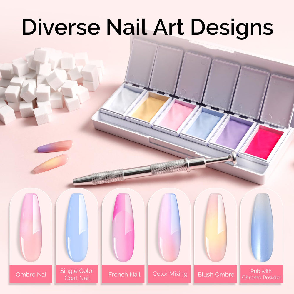 MelodySusie nail art sponges bundle with 100 pieces enables precise gradient application.