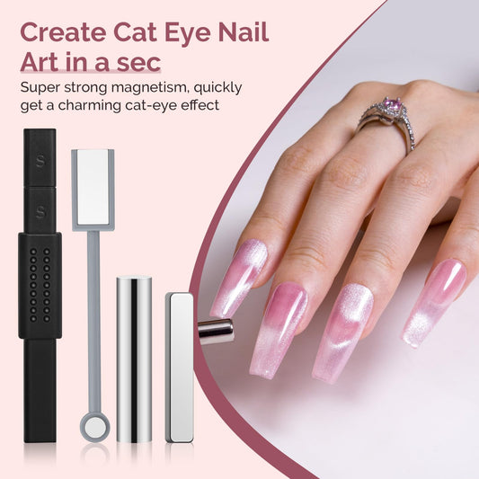 MelodySusie Nail Magnet Set 11PCS round magnet for smooth gradient cat-eye designs.