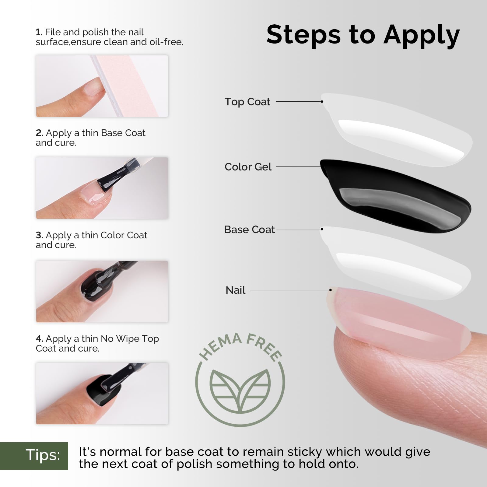 MelodySusie nails with base and color improve adhesion and color retention.