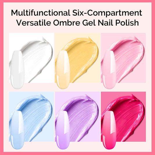 MelodySusie ombre gel colors in six pans for easy at-home gradients.