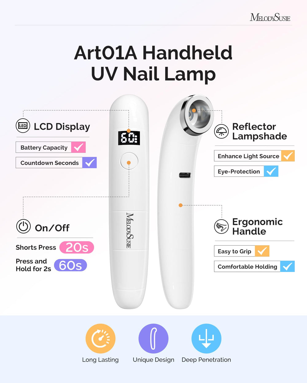 MelodySusie P-Art01A built-in 630mAh battery for cordless use